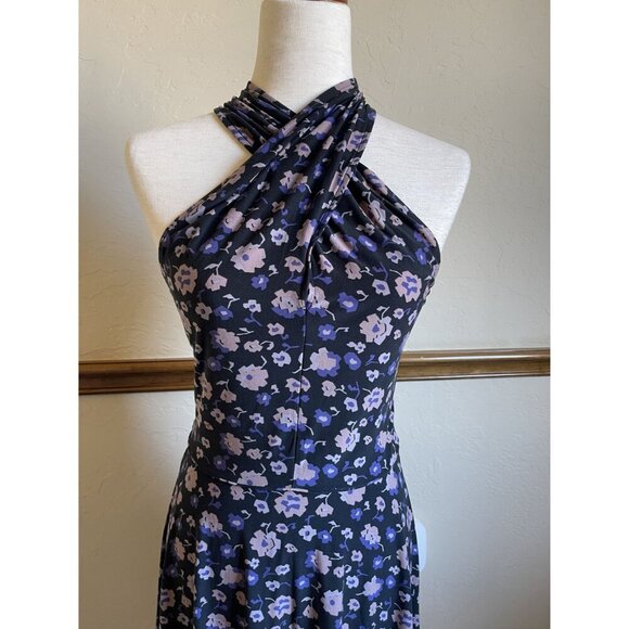 Free People Black Floral Sleeveless A-Line Dress Size Small Light Soft Polyester - Picture 4 of 9